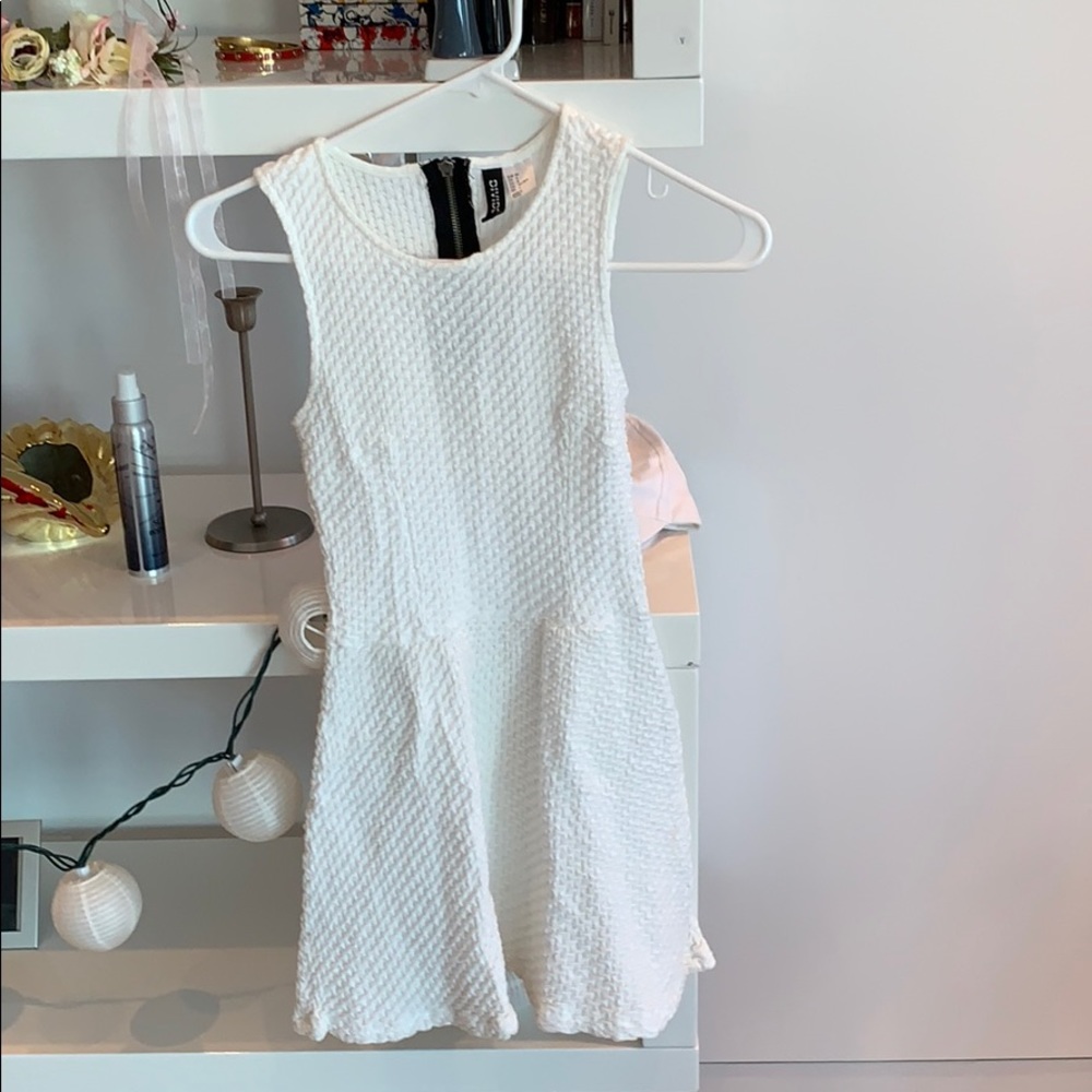 White Textured Sundress